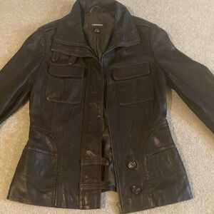 Dark brown leather jacket - Danier leather. Size XS